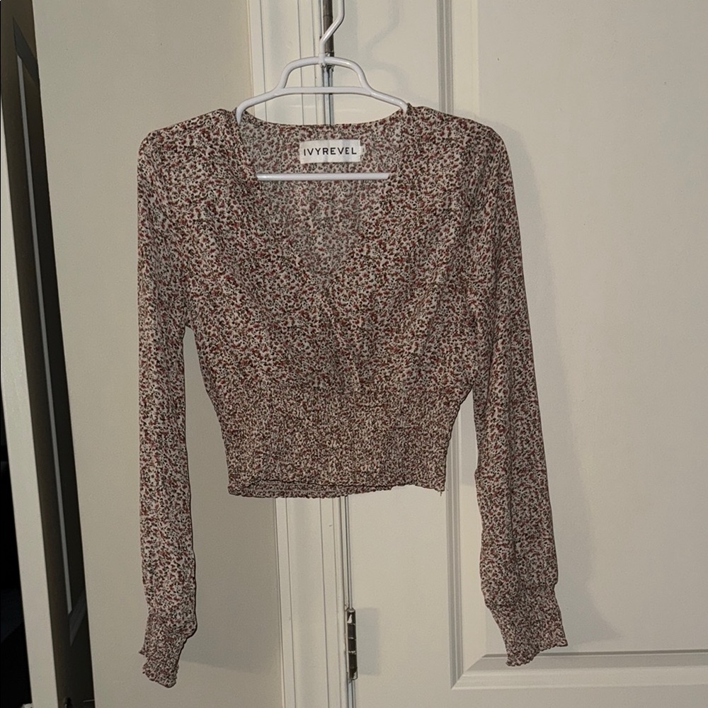 Women's Floral Top - Red and White